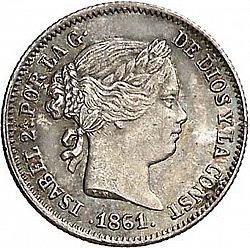 Large Obverse for 1 Real 1861 coin