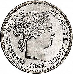 Large Obverse for 1 Real 1861 coin