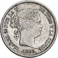 Large Obverse for 1 Real 1862 coin