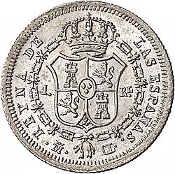 Large Reverse for 1 Real 1838 coin
