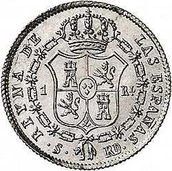 Large Reverse for 1 Real 1850 coin