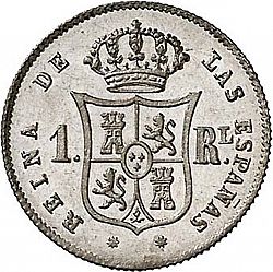 Large Reverse for 1 Real 1853 coin