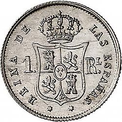 Large Reverse for 1 Real 1857 coin
