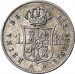 Large Reverse for 1 Real 1858 coin