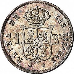 Large Reverse for 1 Real 1859 coin