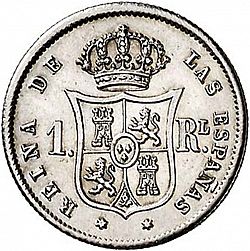 Large Reverse for 1 Real 1860 coin
