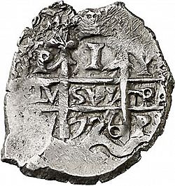 Large Obverse for 1 Real 1726 coin