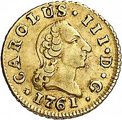 Large Obverse for 1/2 Escudo 1761 coin