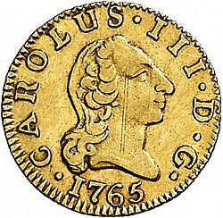 Large Obverse for 1/2 Escudo 1765 coin