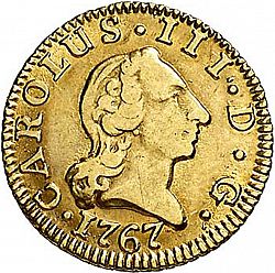 Large Obverse for 1/2 Escudo 1767 coin