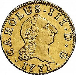 Large Obverse for 1/2 Escudo 1771 coin