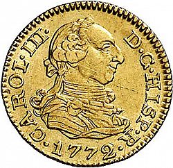 Large Obverse for 1/2 Escudo 1772 coin