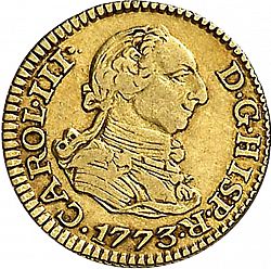 Large Obverse for 1/2 Escudo 1773 coin