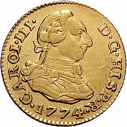Large Obverse for 1/2 Escudo 1774 coin