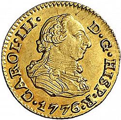 Large Obverse for 1/2 Escudo 1776 coin