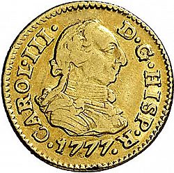 Large Obverse for 1/2 Escudo 1777 coin