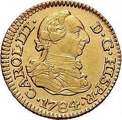Large Obverse for 1/2 Escudo 1784 coin