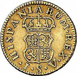 Large Reverse for 1/2 Escudo 1759 coin