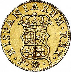 Large Reverse for 1/2 Escudo 1768 coin