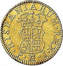 Large Reverse for 1/2 Escudo 1770 coin