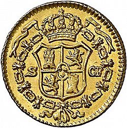 Large Reverse for 1/2 Escudo 1776 coin