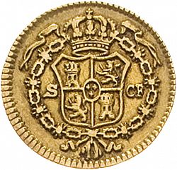 Large Reverse for 1/2 Escudo 1782 coin