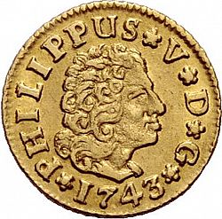Large Obverse for 1/2 Escudo 1743 coin