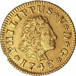 Large Obverse for 1/2 Escudo 1746 coin