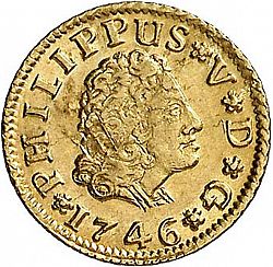Large Obverse for 1/2 Escudo 1746 coin