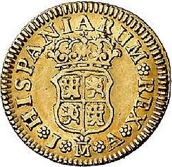 Large Reverse for 1/2 Escudo 1742 coin