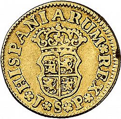 Large Reverse for 1/2 Escudo 1742 coin