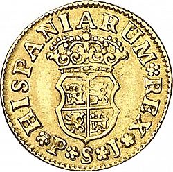 Large Reverse for 1/2 Escudo 1742 coin