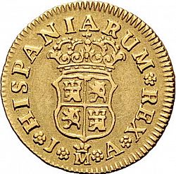 Large Reverse for 1/2 Escudo 1743 coin