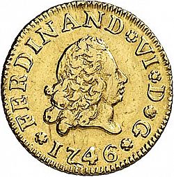 Large Obverse for 1/2 Escudo 1746 coin