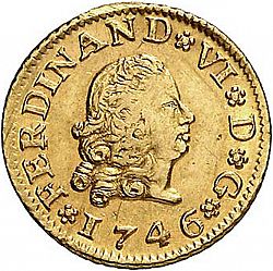 Large Obverse for 1/2 Escudo 1746 coin