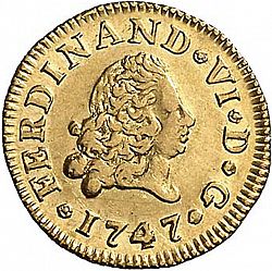 Large Obverse for 1/2 Escudo 1747 coin