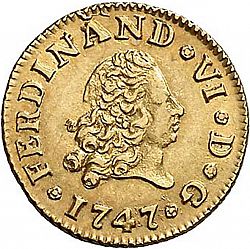 Large Obverse for 1/2 Escudo 1747 coin