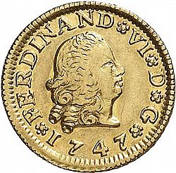 Large Obverse for 1/2 Escudo 1747 coin
