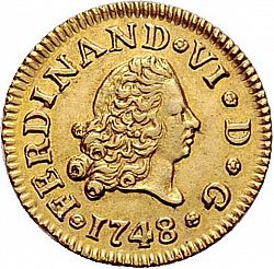 Large Obverse for 1/2 Escudo 1748 coin