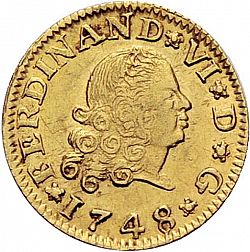 Large Obverse for 1/2 Escudo 1748 coin