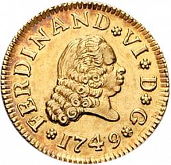 Large Obverse for 1/2 Escudo 1749 coin