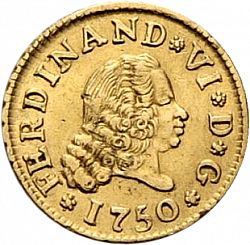 Large Obverse for 1/2 Escudo 1750 coin