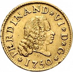 Large Obverse for 1/2 Escudo 1750 coin