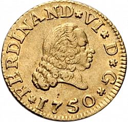 Large Obverse for 1/2 Escudo 1750 coin