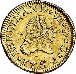 Large Obverse for 1/2 Escudo 1752 coin