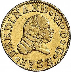 Large Obverse for 1/2 Escudo 1753 coin