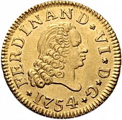 Large Obverse for 1/2 Escudo 1754 coin