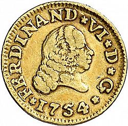 Large Obverse for 1/2 Escudo 1754 coin