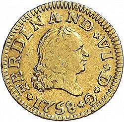 Large Obverse for 1/2 Escudo 1758 coin