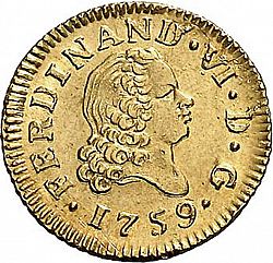 Large Obverse for 1/2 Escudo 1759 coin